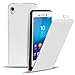 Produktbild Premium Schutzhülle für - Sony Xperia M4 Aqua - Hülle Flip Case Wallet Tasche aus PU Leder Farbe: Weiss