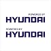 isee360 2Pcs Powered By Hyundai 15" Wide Vinyl Decal BLUE MATTE Sticker Standard Size for all car sides RS.75.00