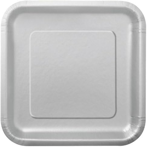 Silver 7" Square Paper Plates [16]