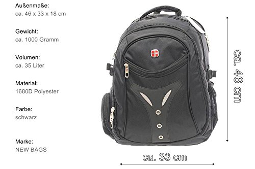 R604 NEW BAGS Notebookrucksack XL black - 3