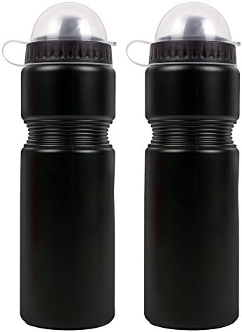 2x Bicycle Gear Plastic Drinking Bottle 750 ml Black