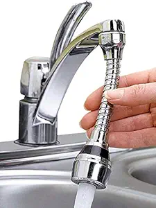 Vishisht Turbo Flex 360 Flexible Water Saving Nozzle Faucet Sprayer Water Extender for Easy Clean Sink, Bathroom, Rinsing Fruits,Water Faucet Kitchen Tap (Silver)