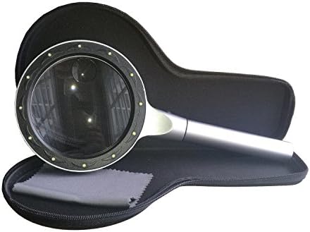 12 LED Magnifying Glass 3X 8X Illuminated Magnifier. Best Magnifier Set With lights for Seniors, Maps, Macular Degeneration, Jewellery, Watch &amp; Computer Repair, Hobbies &amp; Stamps. Read Easily At Night