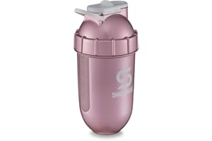 ShakeSphere Tumbler View: Protein Shaker Bottle with Side Window, 24oz ● Capsule Shape Mixing ● Easy to Clean ● No Blending Ball Needed ● BPA Free ● Mix & Drink Shakes, Smoothies, More (Rose Gold)