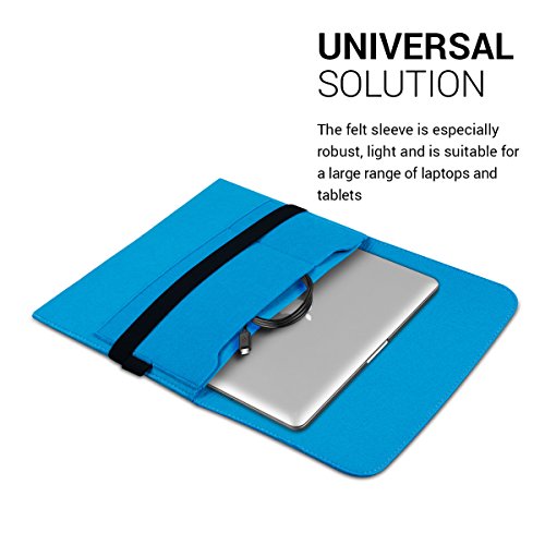 kwmobile Laptoptasche Filz Sleeve für 11″ 11,6″ Laptop / Tablet – Notebook Tasche Schutzhülle Laptop Case Hülle in Blau mit Innentaschen Innenmaße: ca. 31,5 x 25 cm - 3