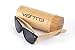 Produktbild Vento Eyewear® modelll Chinook Dark&Grey - Sonnenbrille aus Bambus/Holz, Entworfen in Italien, mit CE-Zertifikat und UV400 Schutz, Dunkel Rahmen Grau Objektiv aus Polycarbonat