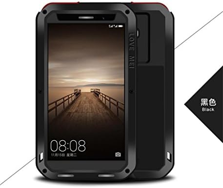 Hua Wei Mate 9 Case,LOVEOURS,Powerful for Hua Wei Mate 9 Cases,Shockproof Dustproof Water Resistant Case Heavy duty military metal Cases Toughened Gorilla glass cover for Hua Wei Mate 9 Super Shake Silicone Edge Super zinc alloy (Hua Wei Mate 9, Black)