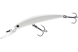 DUEL Yo-Zuri Crystal Minnow Deep Diver Walleye (F) 110 mm 4 – 3/8 "Blanco Flotante Profundo Diver señuelo de
