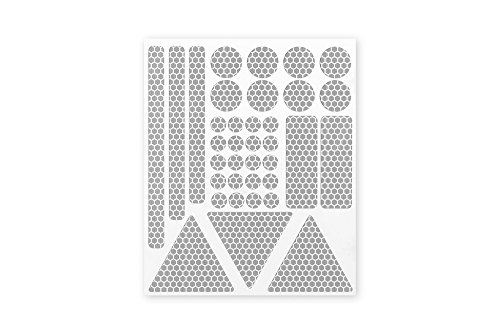 Preisvergleich Produktbild Hochwertige Reflektoren Sticker Aufkleber 36 Stück selbstklebend stark reflektierende Reflexfolie Leuchtaufkleber von 3M - Set zur Sicherheits-Markierung von Kinderwagen, Fahrrad, Schulranzen, Rollstuhl, Gehhilfen, Helme in silberweiß