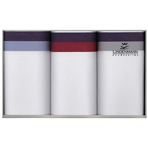 Preisvergleich Produktbild Taschentücher LINDENMANN für Herren, 100 % Baumwolle, 3-er Packung, hochwertige Verarbeitung, 50012