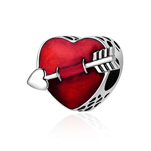 Chengmen Charms Jewellery Primer amor rojo colgantes de plata de ley 925 Cupido flecha perlas encaja pulseras cumpleaños día de San Valentín joyas para novia mujer