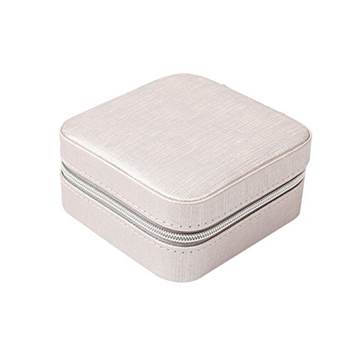 ROSENICE Schmuckkasten Schmuckkoffer Kunstleder Schmuck Box Organizer (Silber) - 2
