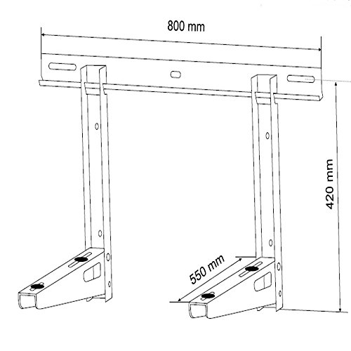 Maclean MC-623 Wandkonsole Wandhalter Wandhalterung Halterung Klimaanlagen Split Klimagerät Klimaanlage Stahl verzinkt Tragkraft 200kg - 3