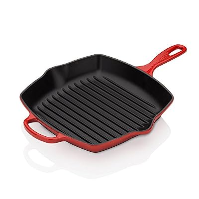 Le Creuset - 20183260600422 - Skillet Grill Carré - Fonte Émaillée - Rouge
