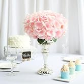 Nettenevime Artificial Flower Hydrangea Bundle Pink Light 5 Heads Large Size 43cm