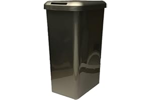 Easy Shopping 45 Litre 45L TOUCH & LIFT Kitchen Bin Rectangle Kitchen Office Bin 45L Capacity Touch Release Mechanism Durable Plastic Swing Waste Rubbish Recycle Rectangle Bin (Grey)