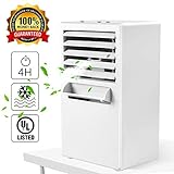 Climatiseur Personnel Ventilateur Refroidisseur d'Air Portable Humidificateur de Circulateur de Brumisateur 9.5 Pouces Ventilateur de Vent Froid Silencieux pas de Fuite pour Été Accueil Bureau,White