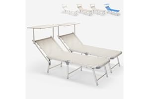 Produce Shop 2 Lettini mare spiaggia sdraio pieghevole in alluminio Gabicce Gold - Grigio
