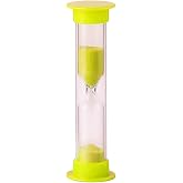 1 Adet Mini K&uuml;&ccedil;&uuml;k Kum Saat 3 Dakika 8 cm Kum Zamanlayıcısı Dekoratif Masa&uuml;st&uuml; Plastik &Ccedil;ocuklar İ&ccedil;in Sarı
