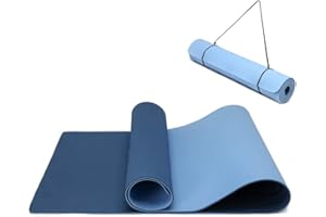 Oak & Tea Yogamatte Rutschfest Fitnessmatte Umweltfreundliche TPE Sportmatte mit Tragegurt Gymnastikmatte für Pilates Yoga Workout 183 x 61 x 0.6 cm