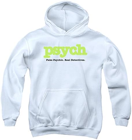 Psych Title Big Boys Pullover Hoodie WHITE LG