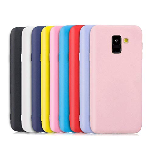TVVT 9X Funda para Samsung Galaxy J6 2018, Ultra Delgado Color Carcasa Premium Ultraligero Suave Silicona TPU Protectora Espalda Case Cover Anti-Rasguños Anti-Choque