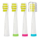 Fairywill Electric Toothbrush Replacement Headx 4 White and Yellow