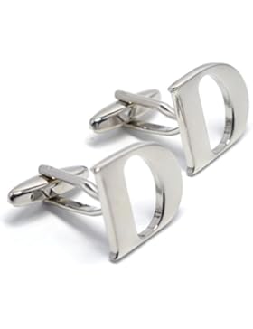 MESE London Buchstaben Alphabet Buchstaben Manschettenknöpfe Initiale - Buchstabe D Silbere