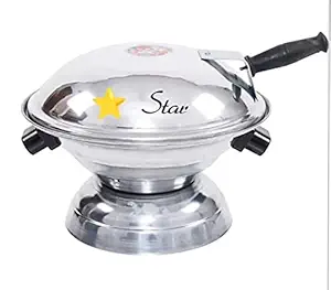 Star enterprises Aluminum Tandoor Bati Maker Baking Oven, 1 Piece, Silver Gas Tandoor, Barbecue Grill Food Steamer Cookware Set Roti/Khakhra Maker (Silver),12*12*12