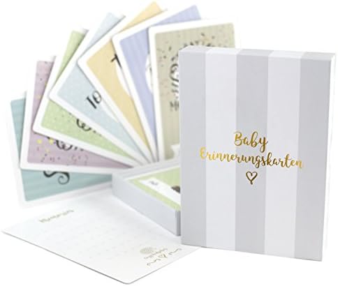 Baby Milestone Cards Deutsch - Meilenstein karten - 40 Unisex Fotokarten - Geschenkset – Babyparty - Erstes Lebensjahr