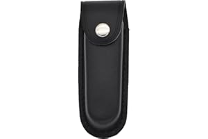 BEMVP Leather Knife Sheath Holder Folding Blade Pocket Knife Sheath Storage Case with Snap Closure and Belt Loop Pocket Pouch