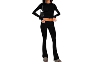 shownicer Femme Ensemble Loungewear Costume Deux Pièces de Jogging Long Coupe Ajustée Ensemble de Survêtements Doux et Confortables 2 Pièces Sportswear D'Intérieur