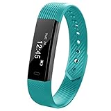 kingko Smart Watch Damen Fitness-Tracker ID115 Intelligente Uhr Herzfrequenz-Überwachung Schlafüberwachung Informationen Erhalten IP67 Wasserdicht Kompatibel mit Android und IOS (Himmelblau)