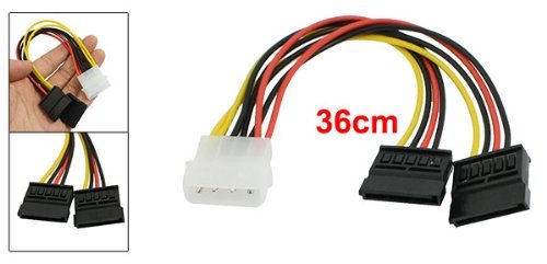 sourcingmap® PC-IDE 4 Pin Stecker auf Dual SATA 15 polig Buchse Splitter Stromkabel de - 2