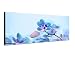 Produktbild Panoramabild auf Leinwand und Keilrahmen 120x40cm Orchideen Blüten blau rosa