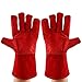 Produktbild 1 Paar Arbeit Schweißen Leder Handschuhe Lange Hohe Beständigkeit der Temperatur- und Rot