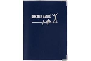 COLOR POP Porte Ordonnance Bleu Marine Fabrication Française Etui Carte Vitale mutuelle Dossier santé Feuilles Maladies