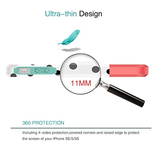 Funda iPhone SE  Funda iPhone 5S  Funda iPhone 5  BENTOBEN iPhone Case Ultra Delgada C  scara Cover Case Dura Flexible TPU   PC Doble Capa Antigolpes Forma Punto Protecci  n 360 Grados para Apple iPhone SE 5 5S 5  Azul y Naranja