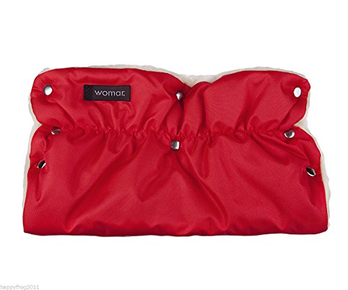 RED WINTER WARMER BABY PRAM PUSHCHAIR STROLLER HAND MUFF FINGERLESS GLOVES