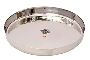 KCL Plain Stainless Steel Thali - 12 Inch