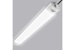 Tonffi LED Tube 60CM 18W, Réglette LED IP65 1800LM 5000K Imperméable Blanc Neutre Lampe Plafond pour Garage, Sous Sol, Bureau, Grange, Chambre Humide