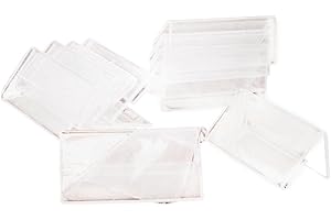 Myqqhbs 50 supporti trasparenti per carte di credito, in plastica, mini etichette in acrilico, 2 x 4 cm