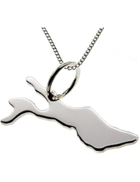 Bodensee Anhänger 925 Silber mit Halskette ( 1,2mm Panzer ) in 50cm