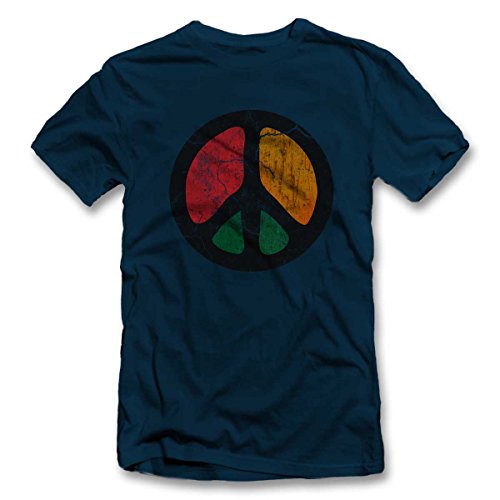 shirtground Peace Vintage T-Shirt Dunkelblau-Navy M
