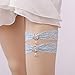 Produktbild LYU-oag Strumpfband für Hochzeit mit Blumen und Strasssteinen, Blau