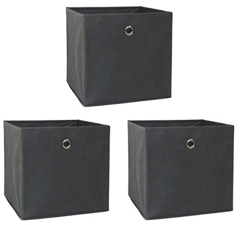 3er-Set Faltbox anthrazit