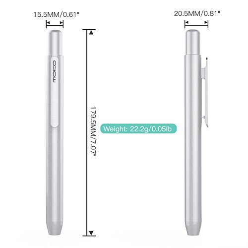 MoKo Schutzhülle für Apple Pencil – Multifunktion Retractable Ausziehbar Hülle Case für iPad Pro 9.7″ 12.9″ Apple Pencil mit eingebaute Clip, Teleskop – kopf Schutz, und Sicherheits-hut, Silber - 8