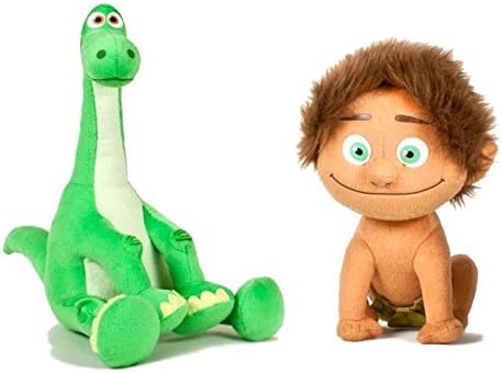THE GOOD DINOSAUR - Set of 2 Plush Toys "Arlo" (sitting 13"/34cm) and "Spot" (9"/24cm) of the movie - Quality Velboa