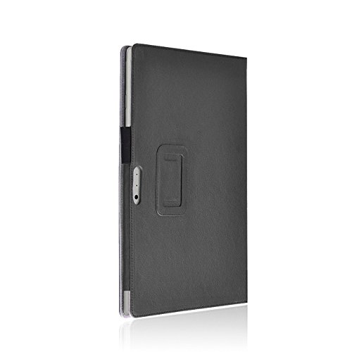 Microsoft Surface Pro 4 Cover Tasche mit praktischer Stand Funktion Case aus robustem Kunstleder und zusätzlicher Displayschutz Folie kombiniert Schutz und Design für Ihr Microsoft Surface Pro 4 Hülle Case in Schwarz von UC Express® - 8