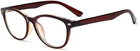 Lasree Full Rims Nearsighted Myopia Everyday Use Mens Womens Fashion Distance Glasses -4.75 Lenses Brown Frame Spectacles